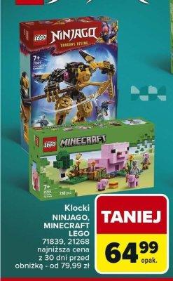 Klocki LEGO NINJAGO, MINECRAFT LEGO 71839, 21268 promocja w Carrefour