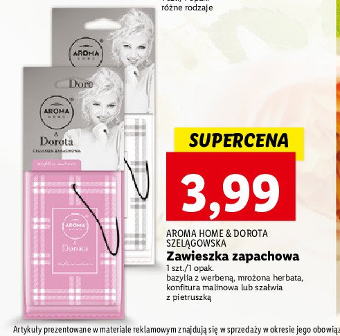 Zawieszka zapachowa konfitura malinowa Aroma home & dorota promocja