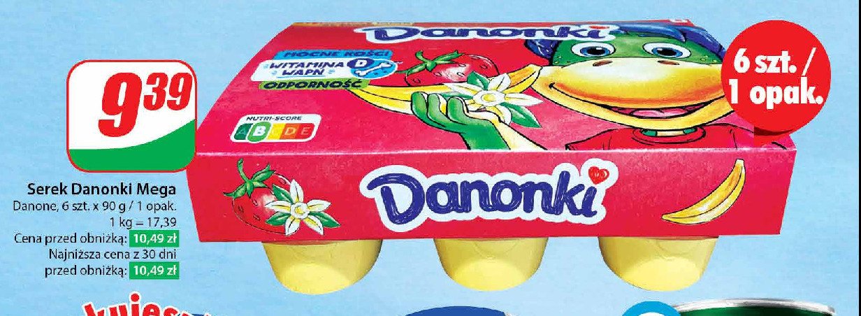 Serek banan-truskawka-wanilia Danone danonki mega promocja