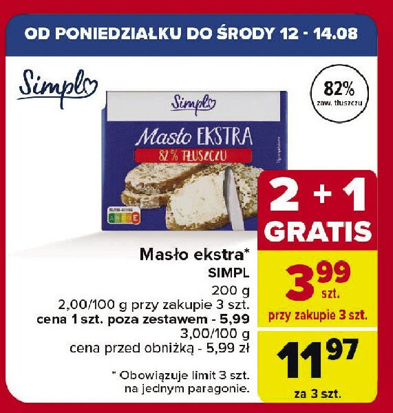 Masło ekstra Simpl promocja