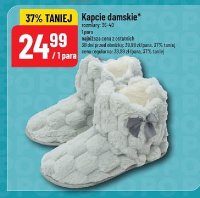 Kapcie damskie rozmiary: 36-40 promocja w POLOmarket