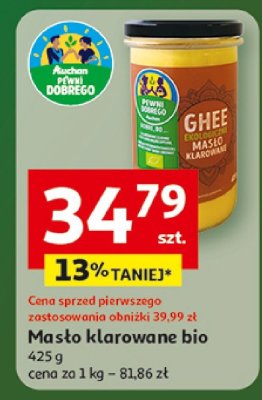 Masło Klarowane bio Mleczarnia Lazur promocja w Auchan