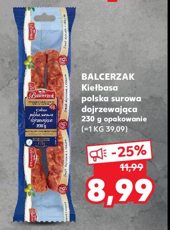 Kiełbasa polska surowa długodojrzewająca Balcerzak promocje