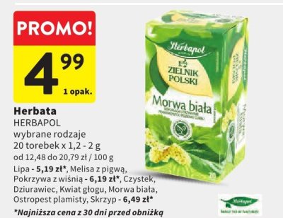 Herbata HERBAPOL wybrane rodzaje promocja w Intermarche