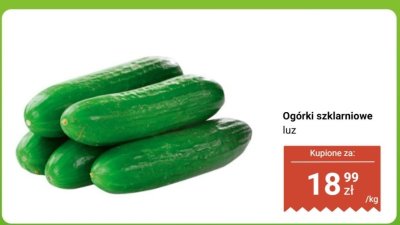 Ogórki szklarniowe luz promocja w Biedronka