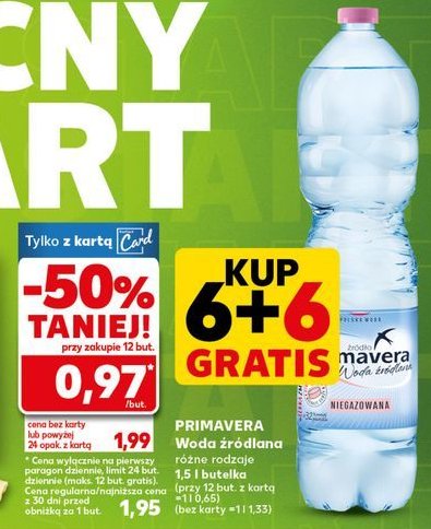 Woda niegazowana Primavera promocja w Kaufland