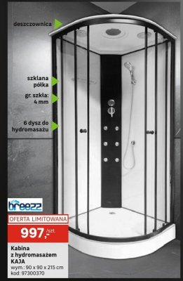 Kabina z hydromasażem KAJA BREEZZ promocja w Leroy Merlin