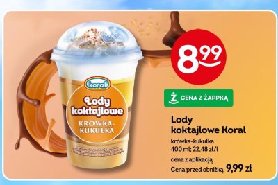 Lody koktajlowe Koral krówka-kukułka promocja w Żabka