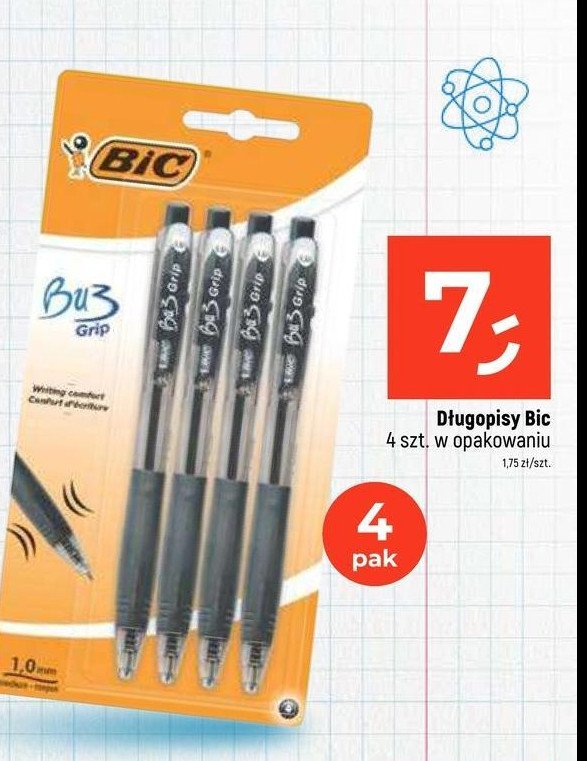 Długopis bu3 grip czarny Bic bu3 promocja w Dealz