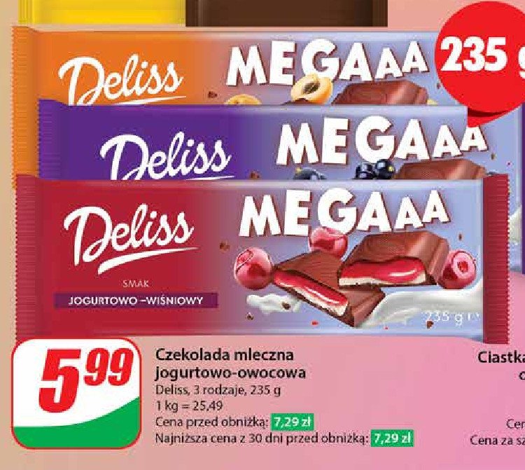 Czekolada jogurtowo-morelowa Deliss megaaa promocja