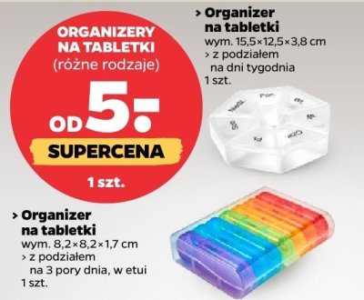 Organizer na tabletki, różne rodzaje promocja w Netto