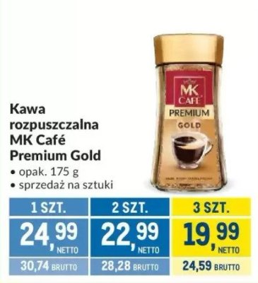 Kawa rozpuszczalna MK Café Premium Gold promocja w Makro