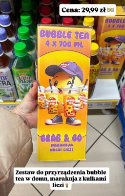 Bubble Tea zestaw do przyrządzenia w domu 4x700ml promocja w Dino