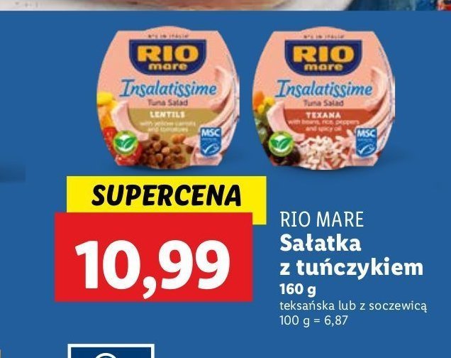 Sałatka z tuńczykiem i soczewicą Rio mare insalatissime promocja