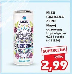 Napój tropical guava zero Mizu guarana promocja