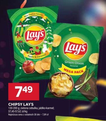 Chipsy LAY'S zielona cebulka, jabłko-karmel promocja w Stokrotka