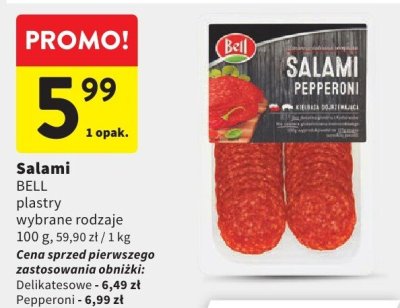 Salami Bell plastry wybrane rodzaje promocja w Intermarche
