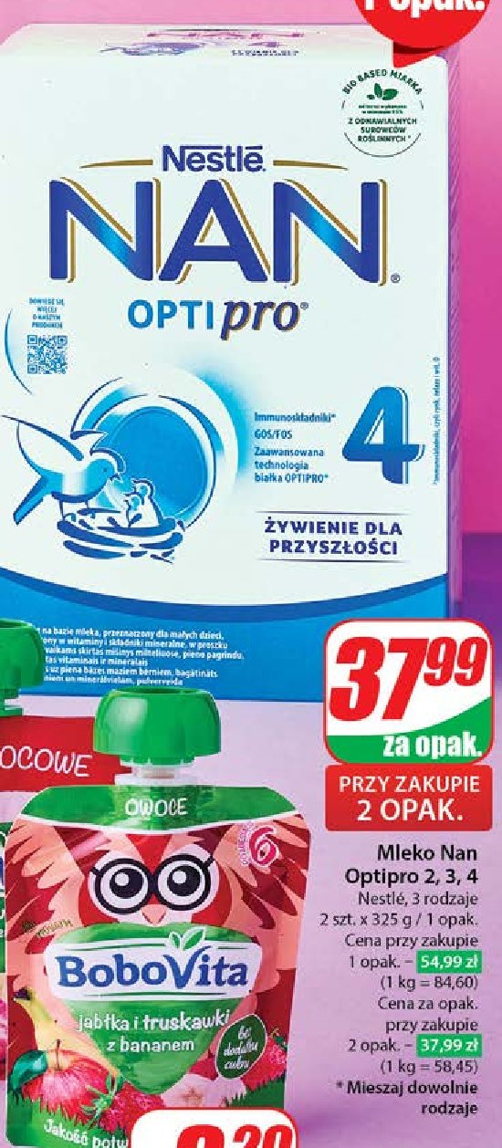 Mleko 4 Nestle nan optipro promocja w Dino