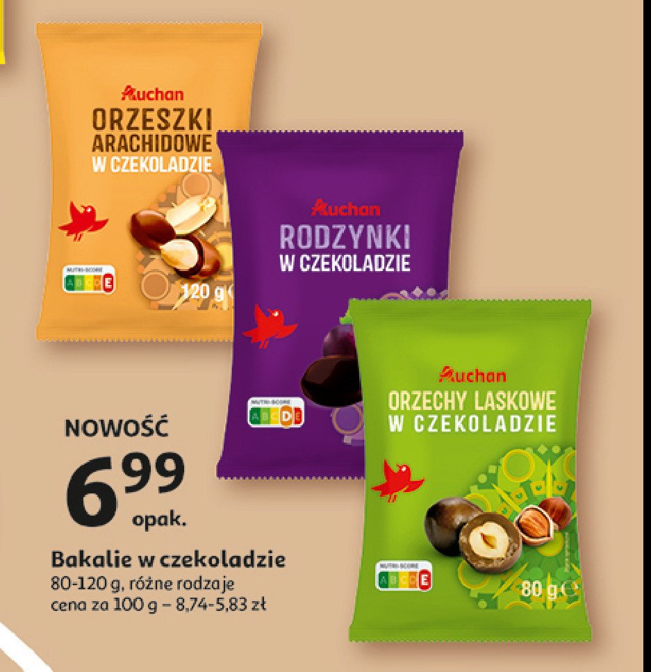 Orzechy archaidowe w czekoladzie Auchan promocja