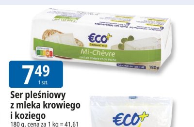 Ser pleśniowy z mleka krowiego i koziego Eco+ promocja w Leclerc