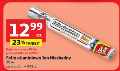 Folia aluminiowa Jan Niezbędny 30 m promocja w Auchan