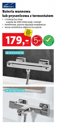 Bateria prysznicowa 26 x 13.6 x 4.6 cm Miomare promocja