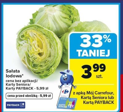 Sałata lodowa promocja w Carrefour