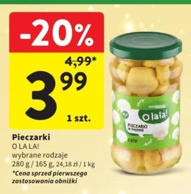 Pieczarki O LA LA! wybrane rodzaje 280 g promocja w Intermarche