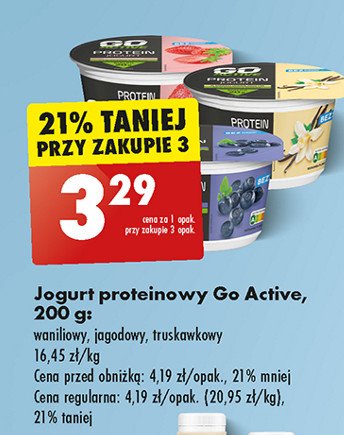 Jogurt proteinowy truskawkowy Go active promocja