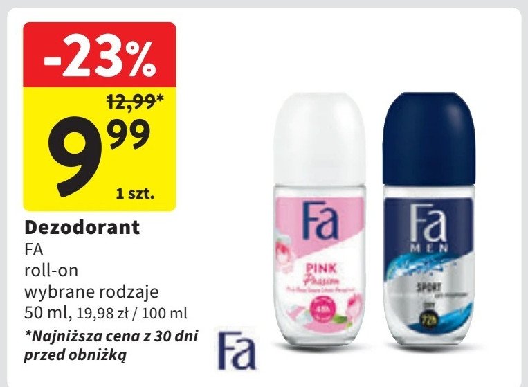 Dezodorant citrus green scent Fa men sport promocja w Intermarche