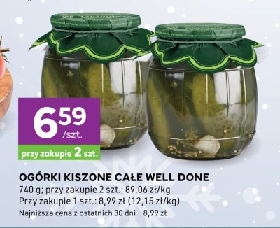 Ogórki kiszone całe Well Done promocja w Stokrotka