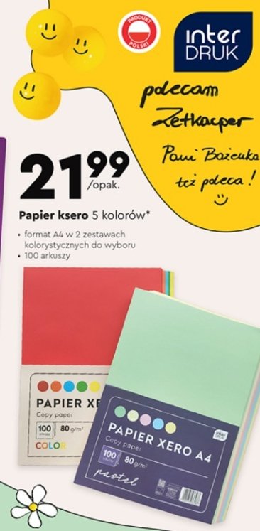 Papier ksero a4 pastel Interdruk promocja