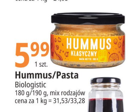 Pasta z ciecierzycy Bio life promocja