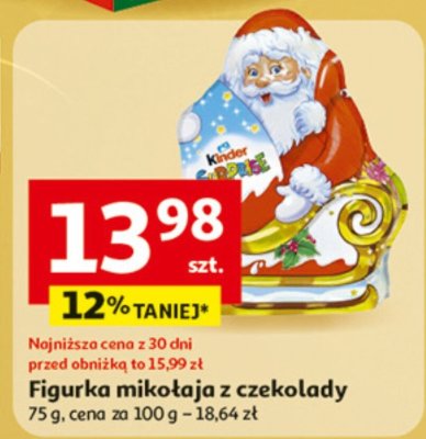 Figurka mikołaja z czekolady 75 g promocja w Auchan