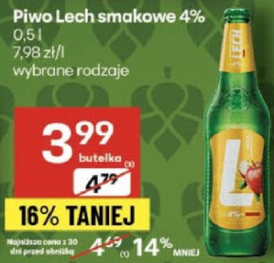 Piwo Lech smakowe 4% 0.5l promocja w Delikatesy Centrum