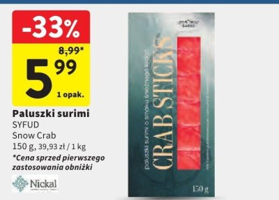Paluszki surimi Snow Crab SYFUD promocja w Intermarche