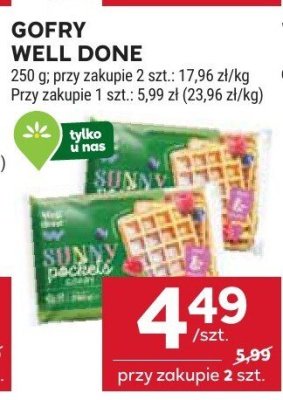 Gofry Well Done 250g promocja w Stokrotka