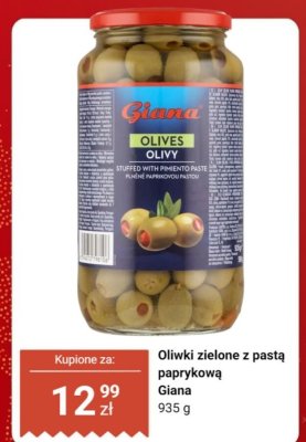 Oliwki zielone z pastą paprykową  promocja w Dino