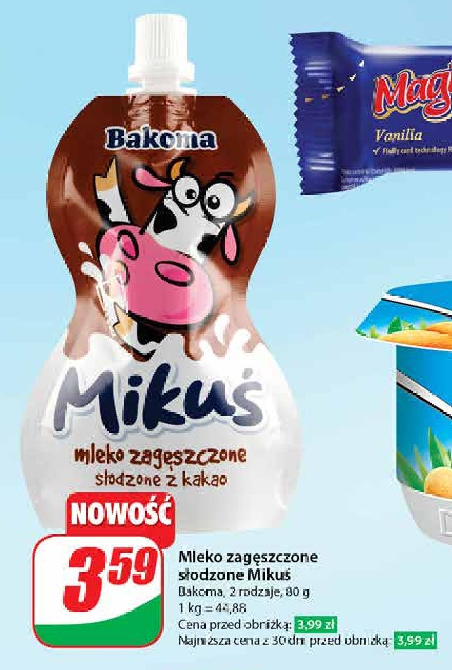 Mleko zagęszczone z kakao Bakoma mikuś promocja