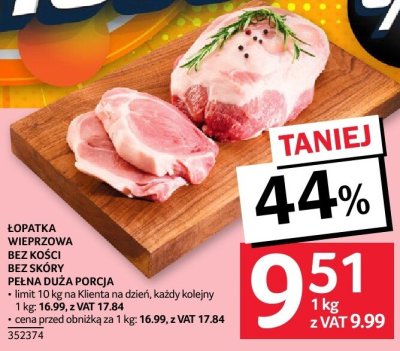 Łopatka wieprzowa bez kości 1 kg promocja w Selgros