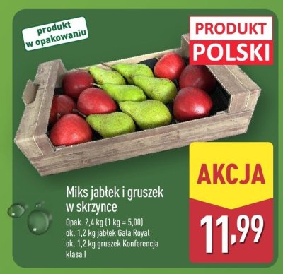 Miks jabłek i gruszek w skrzynce promocja w Aldi