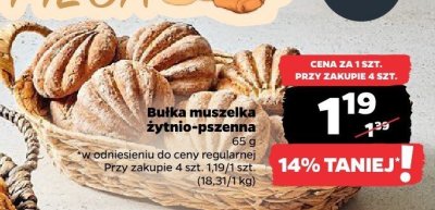 Bułka muszelka żytnio-pszenna promocja w Netto