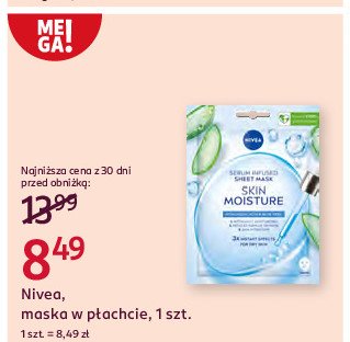 Maska w płachcie skin moisture Nivea promocja w Rossmann