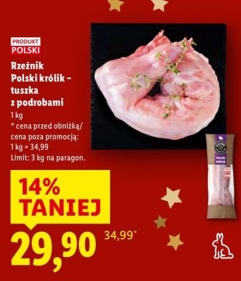 Polski królik - tuszka z podrobami promocja w Lidl