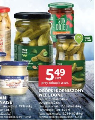 Ogórki korniszony Well Done promocja w Stokrotka