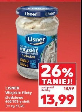 Filety śledziowe wiejskie z cebulą Lisner promocja
