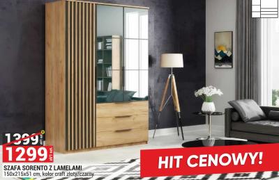 SZAFA SORENTO Z LAMELAMI promocja w Merkury Market
