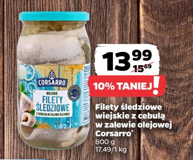 Filety śledziowe wiejskie z cebulką w zalewie olejowej Corsarro promocja