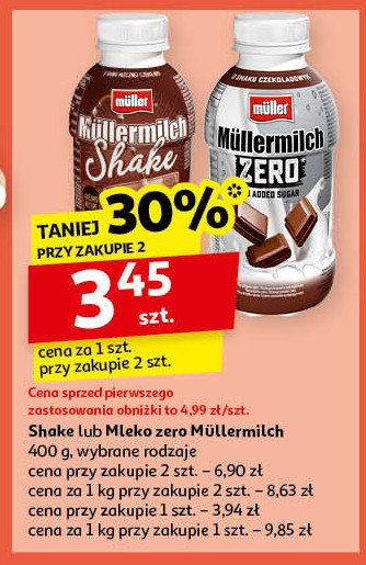 Napój mleczny czekoladowy MULLERMILCH ZERO promocja