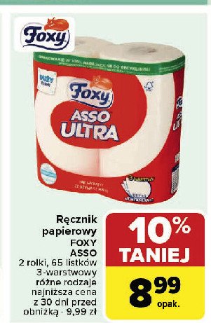 Ręcznik papierowy Foxy asso ultra promocja w Carrefour Market